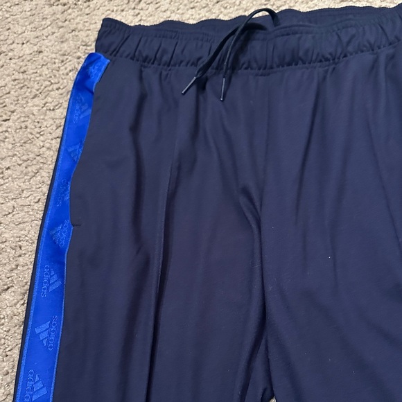 Adidas Zoe Saldana Collection Mens Track Pants Blue Stripes Navy Blue Size S - Picture 4 of 6